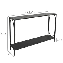 Load image into Gallery viewer, Black Side Table With 2 Storage Shelves for Entryway