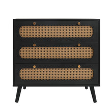 Load image into Gallery viewer, Modern Black Solid Wood TV Stand