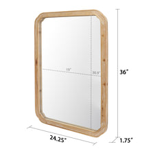 Load image into Gallery viewer, 24" x 36" Rounded Corner Arch Wall Mirror with Wood Frame
