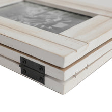 Load image into Gallery viewer, Rustic White 3 Folding 4X6 Hinged Distressed Photo Frame