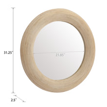 Load image into Gallery viewer, 31.5” Rustic Round Mirror with Thick Wood Frame
