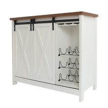 Load image into Gallery viewer, Rustic Solid Wood Barn Door Wine Cabinet