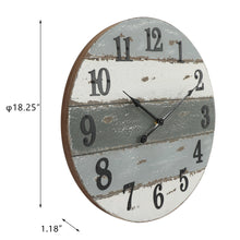 Load image into Gallery viewer, Distressed Wood Round Coastal Wall Clock