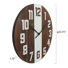 Load image into Gallery viewer, 24 Inch Wood Numerals Wall Clock for Living Room Decor