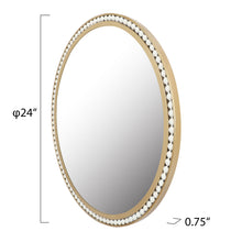 Load image into Gallery viewer, Round Metal Decorative Wall Mirror with White Beaded