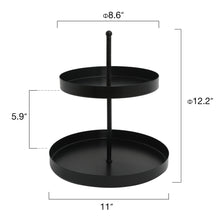 Load image into Gallery viewer, Black 2 Tiered Decorative Serving Tray