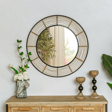 Load image into Gallery viewer, HAWOO 28'' Round Rattan Wall Mirror