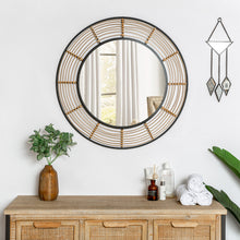 Load image into Gallery viewer, HAWOO 28'' Round Rattan Wall Mirror