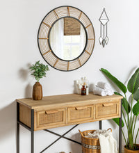 Load image into Gallery viewer, HAWOO 28'' Round Rattan Wall Mirror