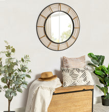 Load image into Gallery viewer, HAWOO 28'' Round Rattan Wall Mirror