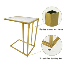 Load image into Gallery viewer, Gold Marble Sofa Laptop C Shaped Couch Side Table