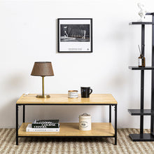 Load image into Gallery viewer, Rustic Rectangle Coffee Table with Storage Shelf, Oak Color