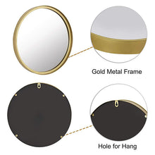 Load image into Gallery viewer, Round Gold Wall Mirror, 10 Inch/14 Inch/18 Inch