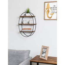 Load image into Gallery viewer, HAWOO Hanging Oval Floating Shelf Wall Mounted with 3 Tier