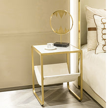 Load image into Gallery viewer, Marble Side Table with Metal Frame