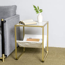 Load image into Gallery viewer, Marble Side Table with Metal Frame