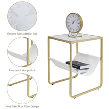Load image into Gallery viewer, Marble Side Table with Metal Frame