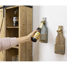 Load image into Gallery viewer, 2PCS Vintage Wooden Beer Bottle Opener Wall Mounted with Cap Catcher