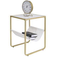 Load image into Gallery viewer, Marble Side Table with Metal Frame