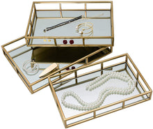 Load image into Gallery viewer, Gold Mirror Trays for jewelry