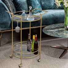 Load image into Gallery viewer, Bar Cart with 2 Mirrored Shelves