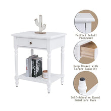 Load image into Gallery viewer, Rustic 1-Drawer Nightstand, Dark Brown/White