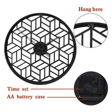 Load image into Gallery viewer, Modern Black Wall Silent Clocks 15.75"