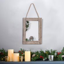 Load image into Gallery viewer, HAWOO Rustic Wood Frame Wall Mirror
