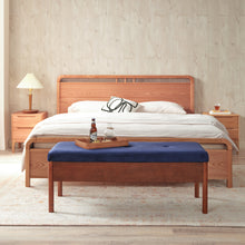 Load image into Gallery viewer, Blue Velvet Upholstered Bench