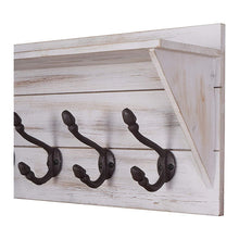 Load image into Gallery viewer, Coat Rack Shelf Wall Mounted 5 Hooks Wooden Rack, Set of 2