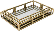Load image into Gallery viewer, 3 Pcs Nesting Gold Mirror Trays