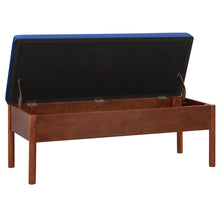 Load image into Gallery viewer, Blue Velvet Upholstered Bench