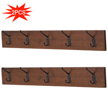 Load image into Gallery viewer, 2PCS Brown Wall Mounted Coat Rack Hooks