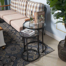 Load image into Gallery viewer, Glass Nesting Side Tables, Set of 2