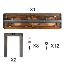 Load image into Gallery viewer, 56'' Long Farmhouse Solid Wood Bench