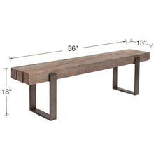 Load image into Gallery viewer, 56'' Long Rustic Solid Wood Bench