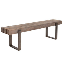 Load image into Gallery viewer, 56'' Long Rustic Solid Wood Bench