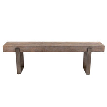 Load image into Gallery viewer, 56'' Long Rustic Solid Wood Bench