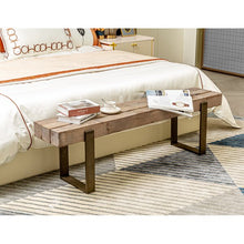 Load image into Gallery viewer, 56'' Long Rustic Solid Wood Bench