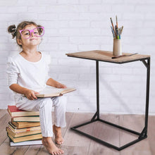 Load image into Gallery viewer, Dark Brown C Shaped Slide End Table