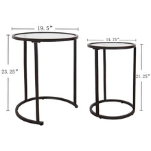 Load image into Gallery viewer, Glass Nesting Side Tables, Set of 2