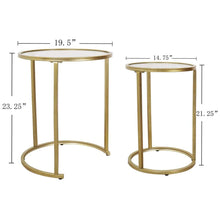 Load image into Gallery viewer, Glass Nesting Side Tables, Set of 2