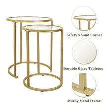 Load image into Gallery viewer, Glass Nesting Side Tables, Set of 2