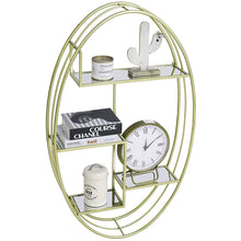 Load image into Gallery viewer, 4-Tier Large Oval Gold Shelves for Wall, 23.75" L x 6''W x 40"H