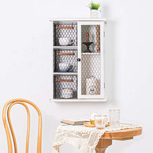 Load image into Gallery viewer, HAWOO Oaks Rustic White Wall Storage Cabinet with Doors and Shelves