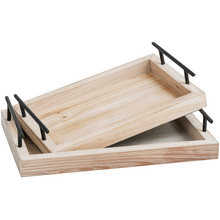 Load image into Gallery viewer, 2PCS Wooden Serving Food Trays