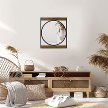 Load image into Gallery viewer, Round Wall Mirror with Square Metal