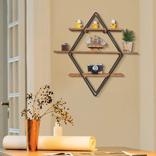 Load image into Gallery viewer, Brown Wall Storage Floating Shelves