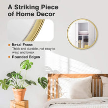 Load image into Gallery viewer, Round Gold Wall Mirror, 10 Inch/14 Inch/18 Inch