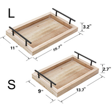Load image into Gallery viewer, 2PCS Wooden Serving Food Trays